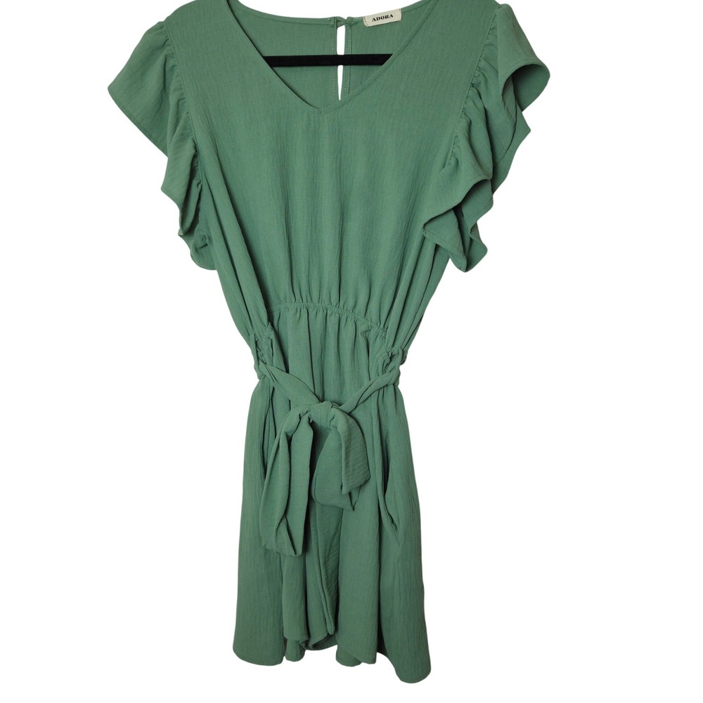 Green Flutter Sleeve Romper ADORA‎ Size Large